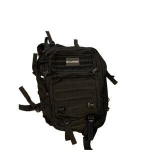 Generic Tactical Backpack w Bourne Patch Black 35L